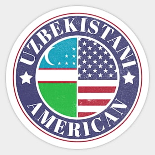 Proud Uzbekistani-American Badge - Uzbekistan Flag Sticker